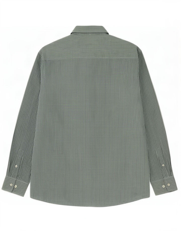 Pierre Cardin Herren-Hemd mit normaler Passform, XL, grünes Gingham-Polyester