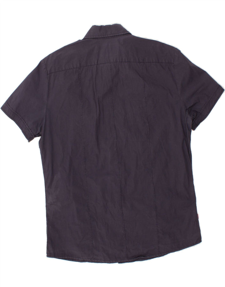 BLAUER Herren Kurzarmhemd 2XL Marineblau Baumwolle