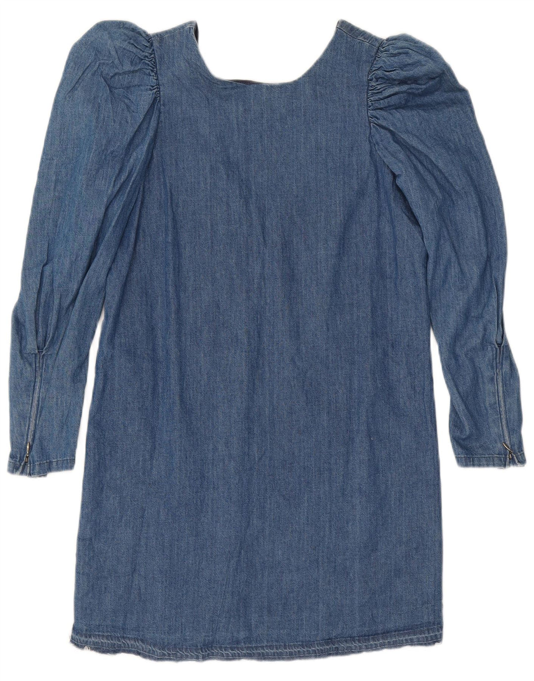 Vintage Damen Langarm Jeanskleid UK 12 Mittelblau