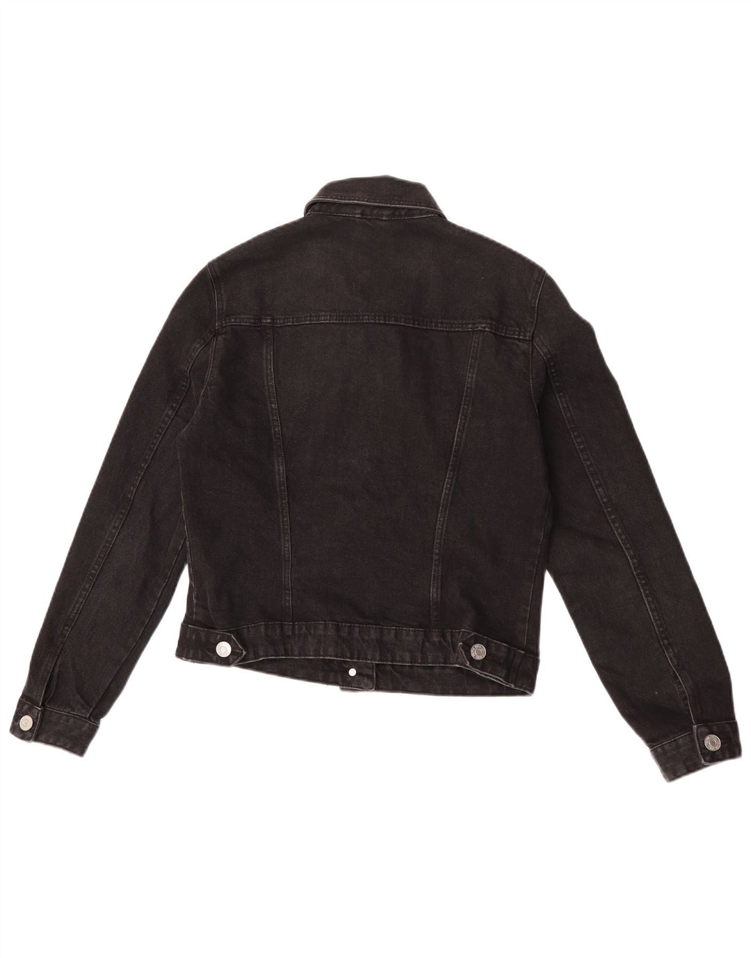 Zara Damen Crop Jeansjacke UK 12 Medium Schwarz