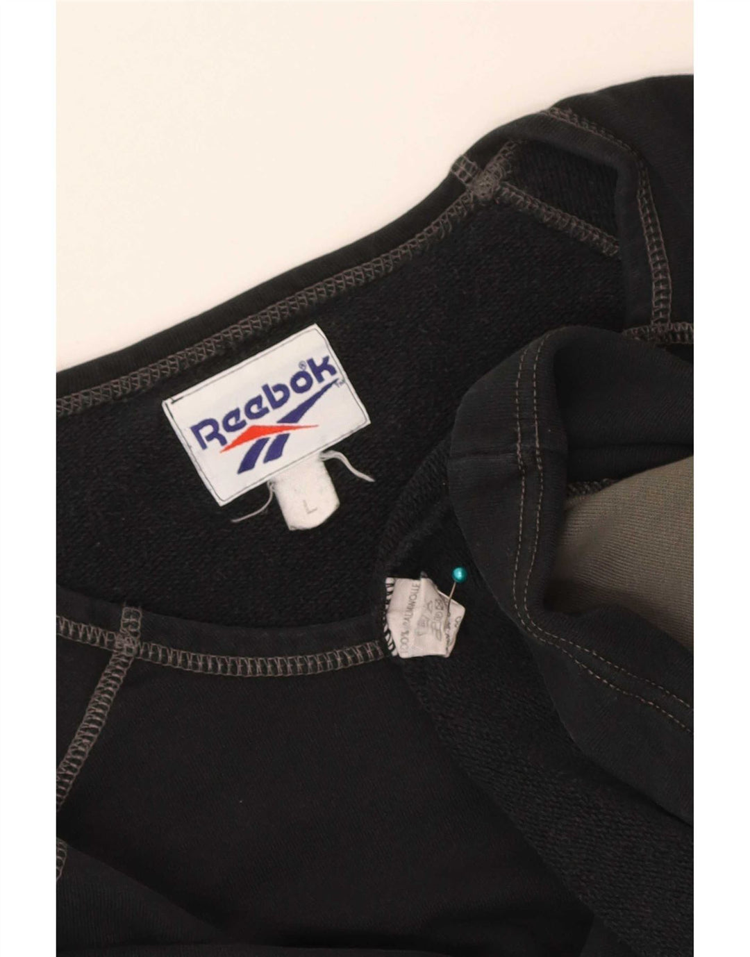 Reebok Herren Grafik-Sweatshirt-Pullover, groß, schwarze Farbblock-Baumwolle