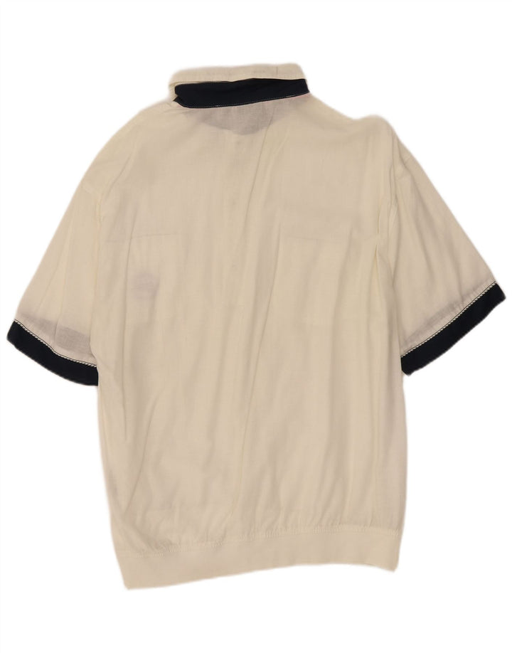 Navigare Herren Kurzarm-Pulloverhemd 3XL Weiß Colourblock Baumwolle
