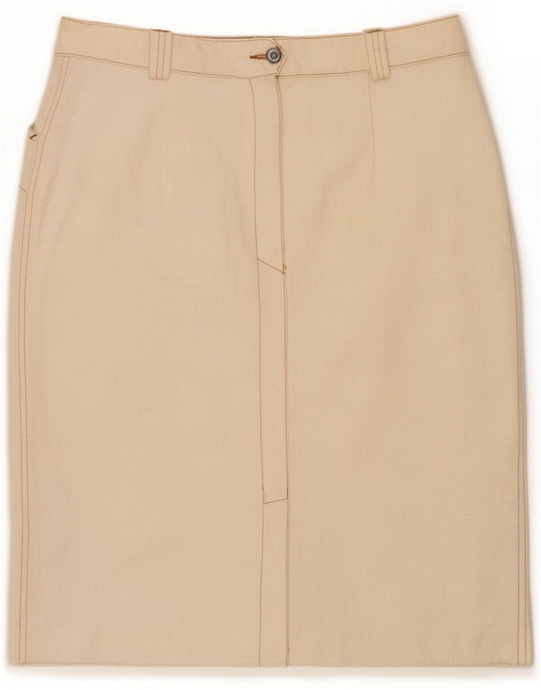 GARDEUR Damen Bleistiftrock UK 12 Medium W28 Beige Baumwolle