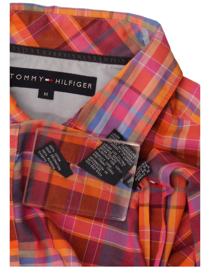 Tommy Hilfiger Herren-Kurzarmhemd aus mittelroter Karo-Baumwolle