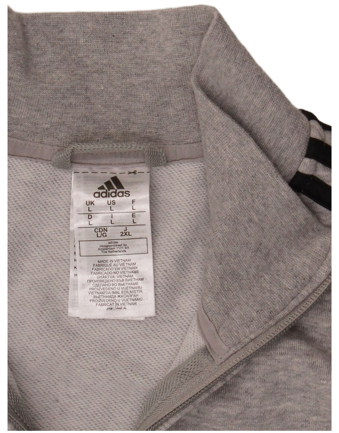 Adidas Damen-Trainingsanzug-Top-Jacke, große grau gefleckte Baumwolle