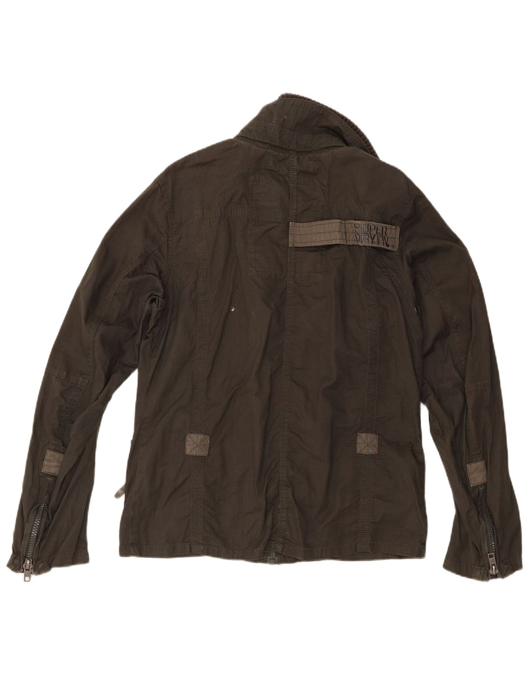 Superdry Herren Double Blacklabel Utility Jacke UK 36 Small Khaki Baumwolle