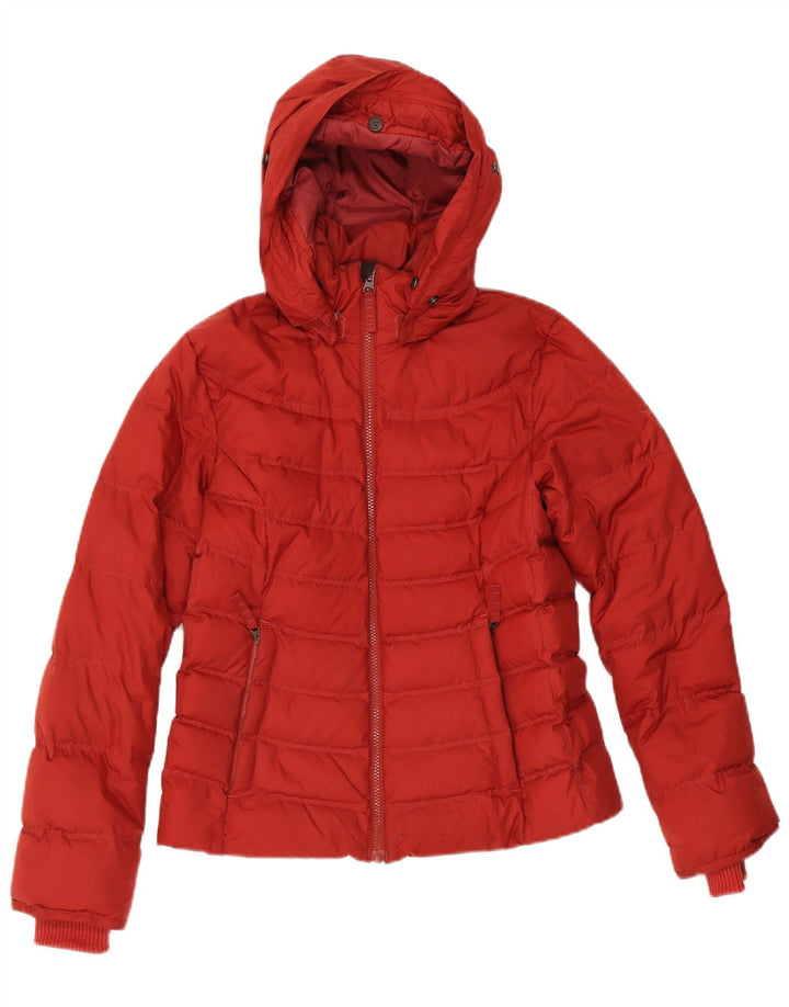Timberland Wattierte Damenjacke mit Kapuze, UK 12, Mittelrot, Polyester