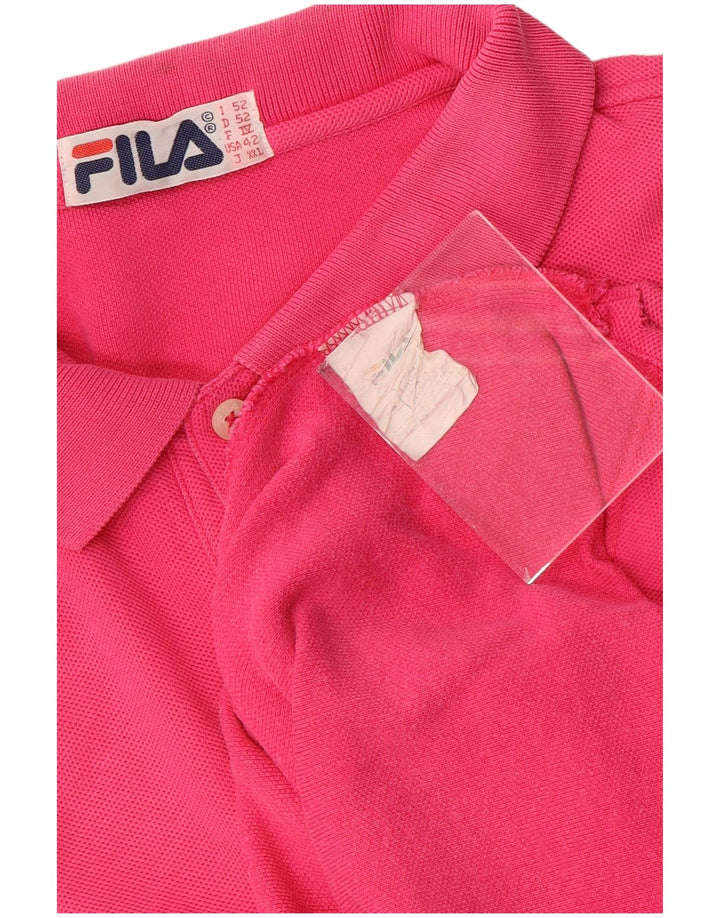 Fila Herren Poloshirt IT 52 Large Rosa Baumwolle