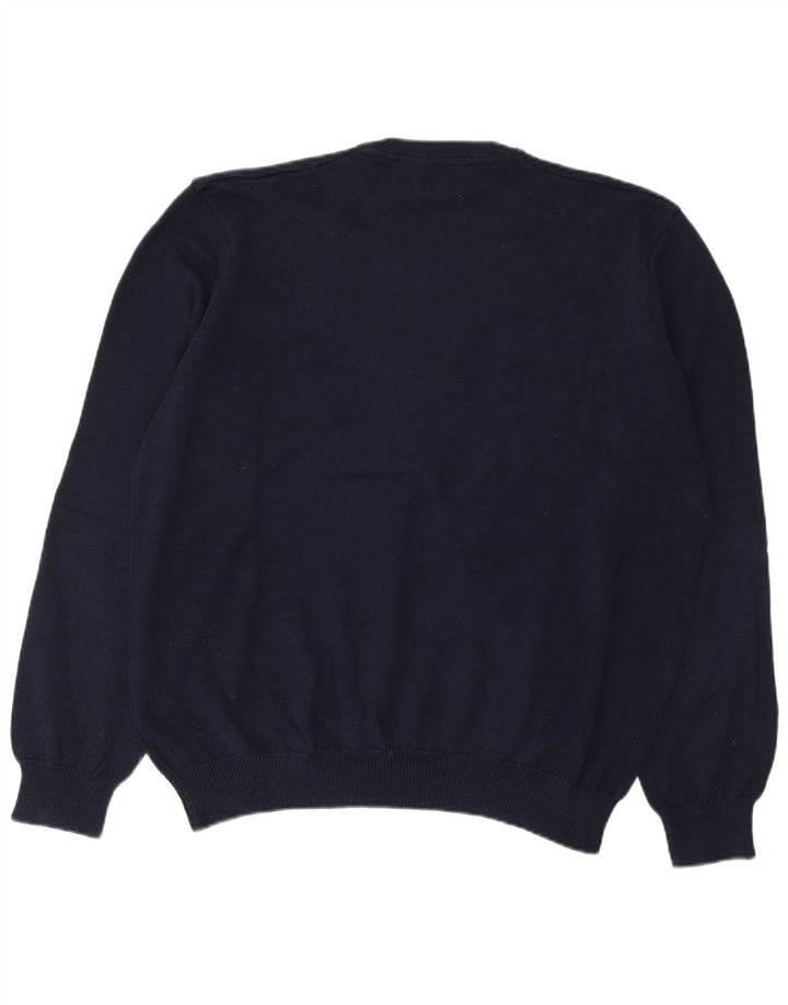 Marks & Spencer Herren-Pullover mit V-Ausschnitt, 2XL, marineblaue Baumwolle