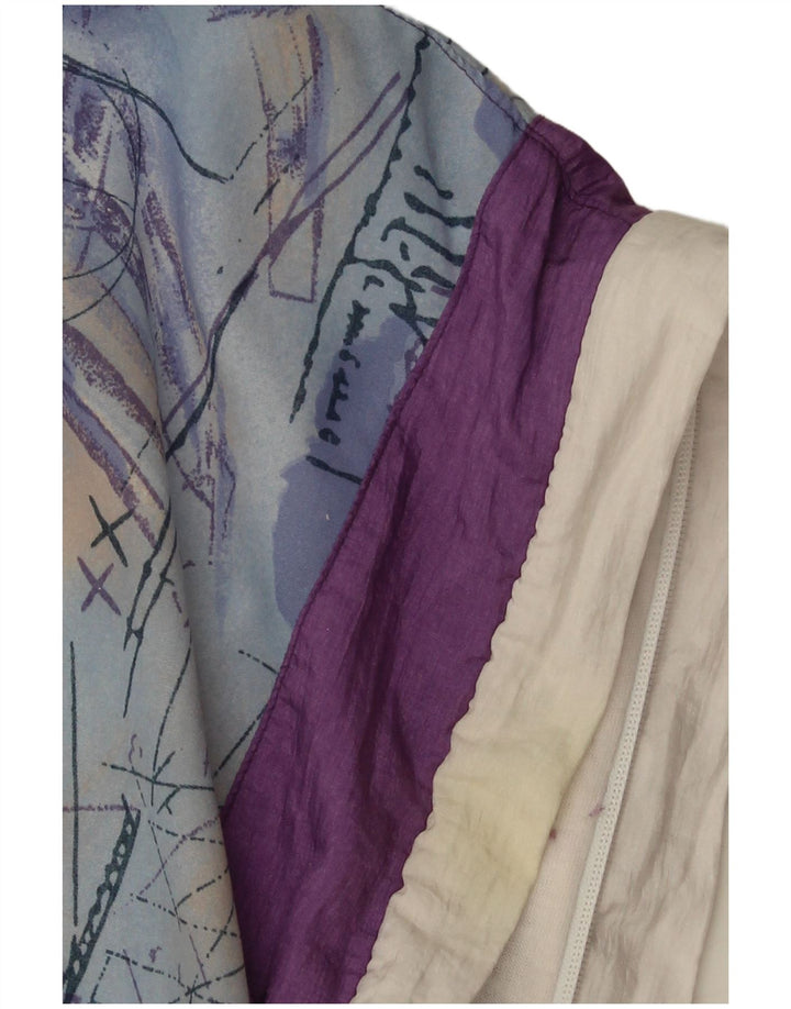 VINTAGE Übergroße Trainingsjacke für Damen, UK 10, Größe S, Weiß