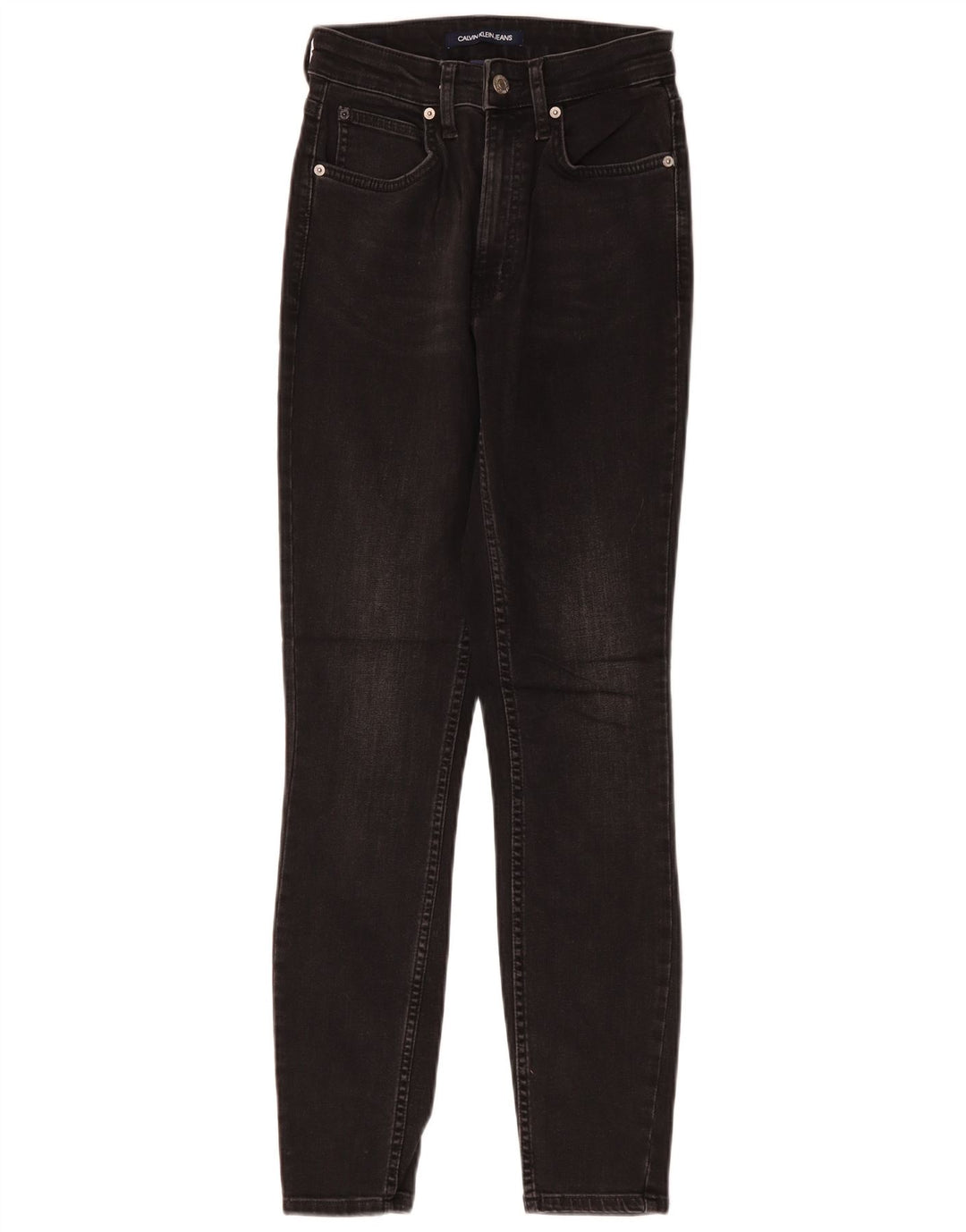 Calvin Klein Damen Skinny Jeans W26 L30 Schwarze Baumwolle