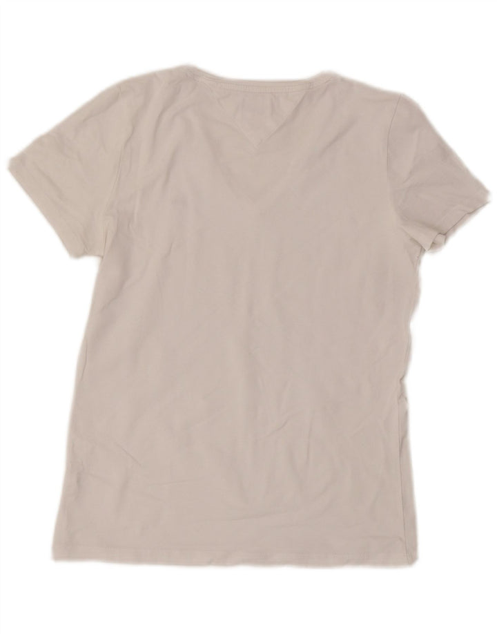 Tommy Hilfiger Damen T-Shirt Top UK 12 Medium Weiß