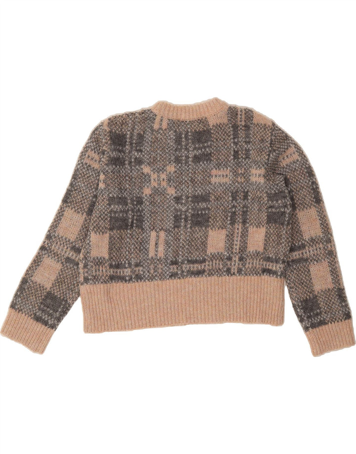 FRENCH CONNECTION Womens Crop Crew Neck Jumper Sweater UK 14 Medium Grey Vintage French Connection and Second-Hand French Connection from Messina Hembry 