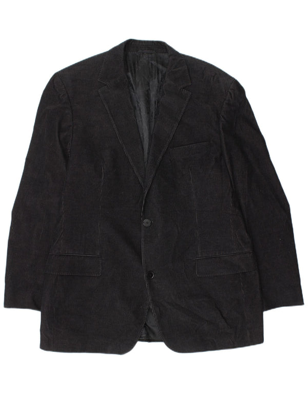 Hugo Boss Herren 2-Knopf-Blazer aus Cord, EU 54, 2XL, schwarze Baumwolle