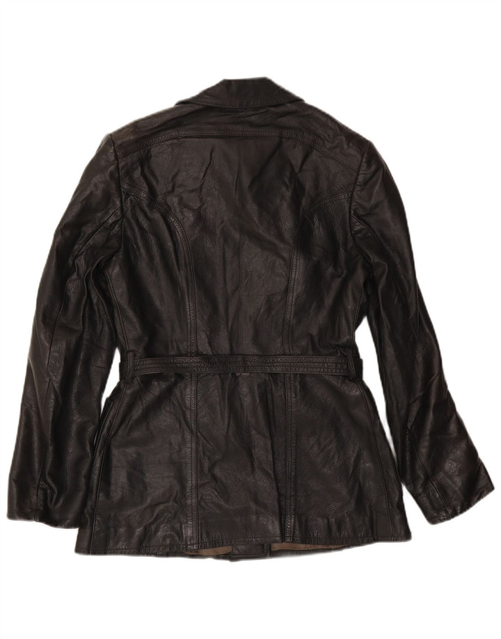Vintage Damen Lederjacke UK 10 Small Schwarz
