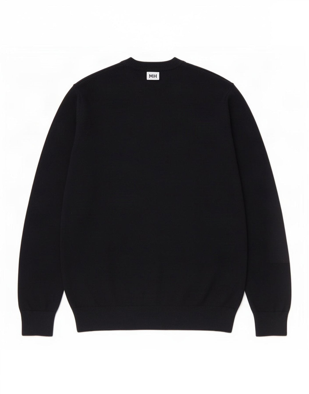 Marks & Spencer Herren-Pullover mit grafischem Rundhalsausschnitt, mittelschwarz, Baumwolle