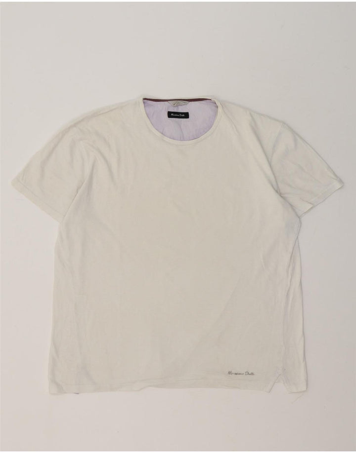 Massimo Dutti Herren T-Shirt Top Large Off White