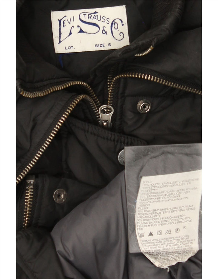 LEVI'S Wattierte Damenjacke UK 10 Small Schwarz Polyester
