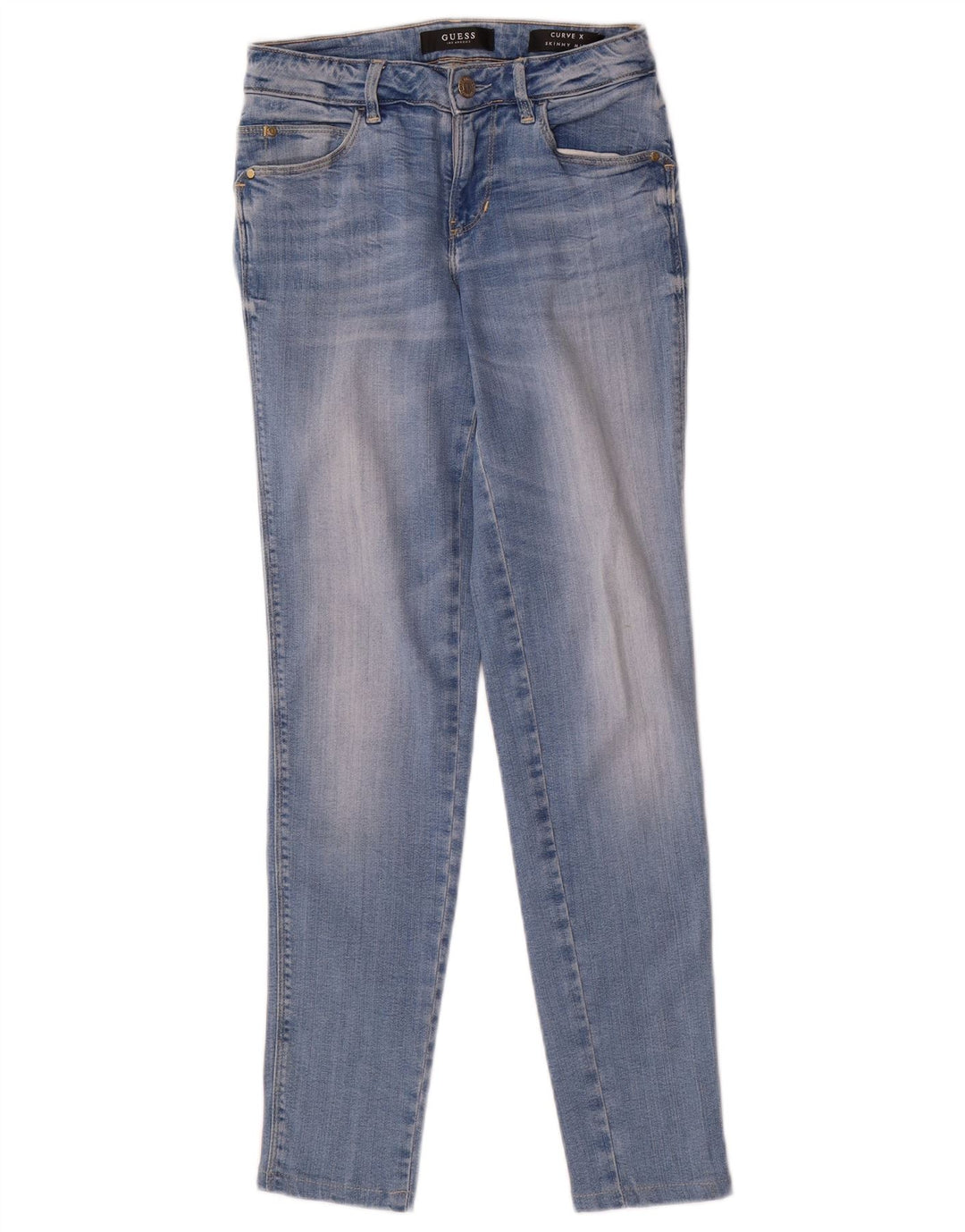 Guess Damen Curvy X Mid Rise Skinny Jeans W26 L28 Blau