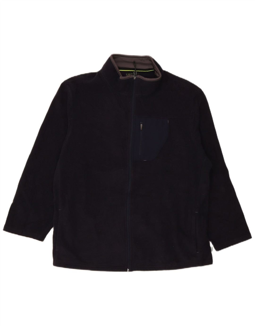 Marks & Spencer Herren-Fleecejacke mit normaler Passform, Größe 40, Marineblau
