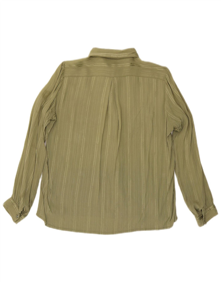 Vintage Damen Shirt UK 16 Groß grün gestreift