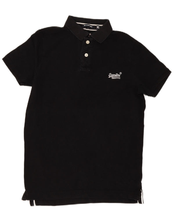 Superdry Herren-Poloshirt XL aus schwarzer Baumwolle