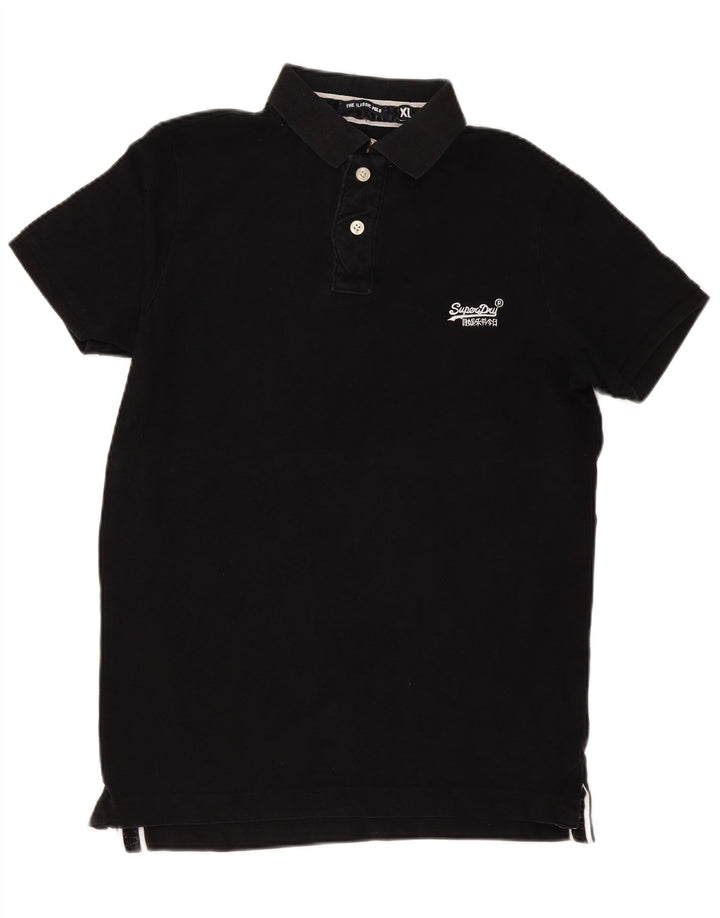 Superdry Herren-Poloshirt XL aus schwarzer Baumwolle