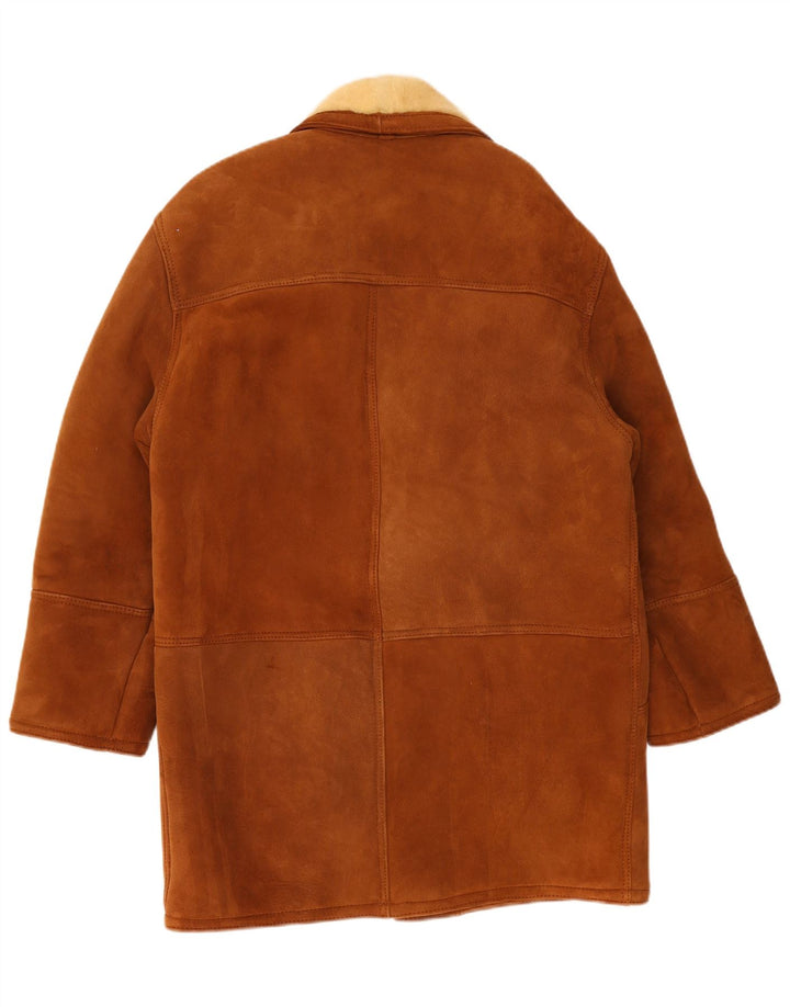 Vintage Herren Shearling Jacke UK 40 Großes braunes Shearling