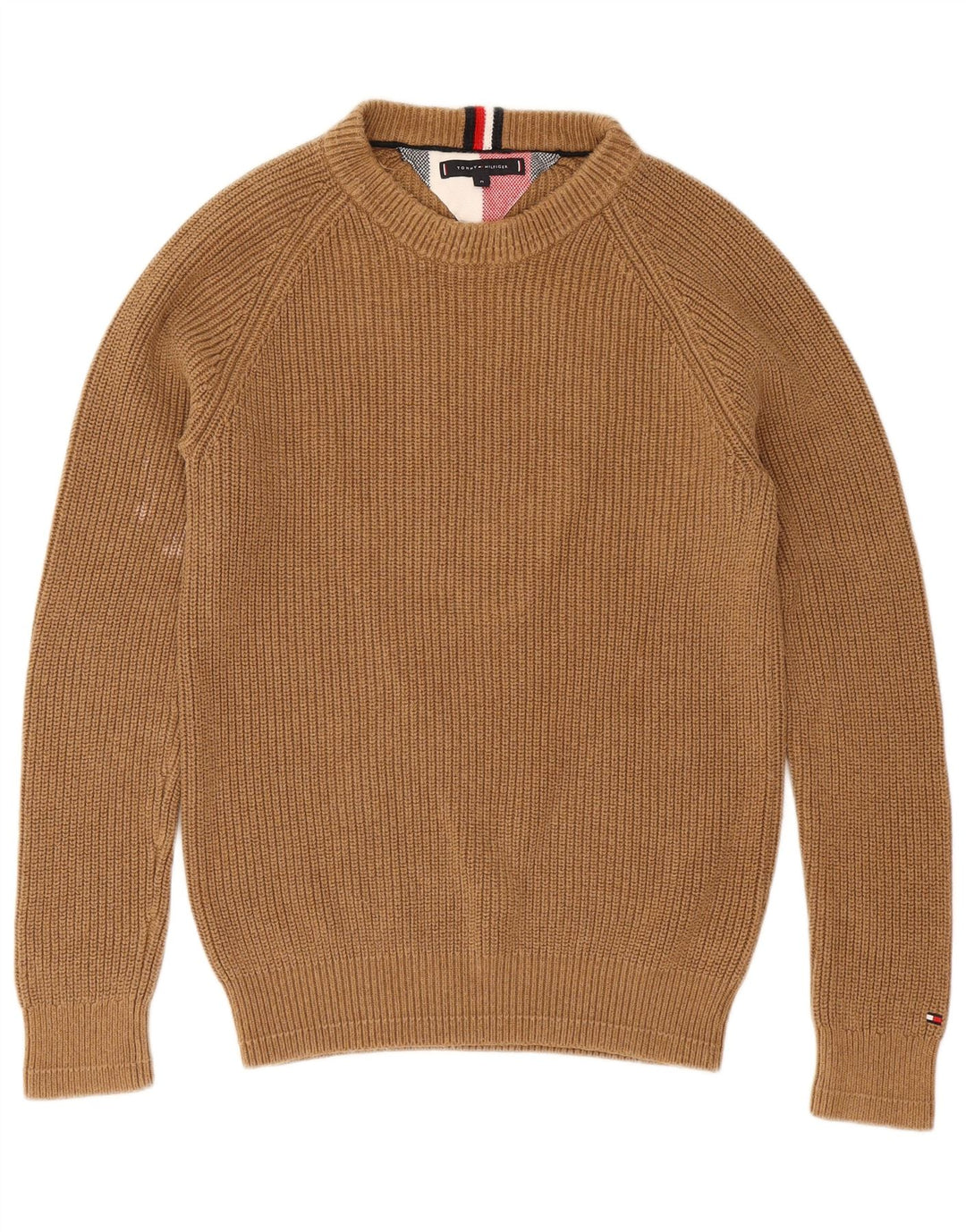 Tommy Hilfiger Herren-Pullover mit U-Boot-Ausschnitt, mittelbraune Baumwolle