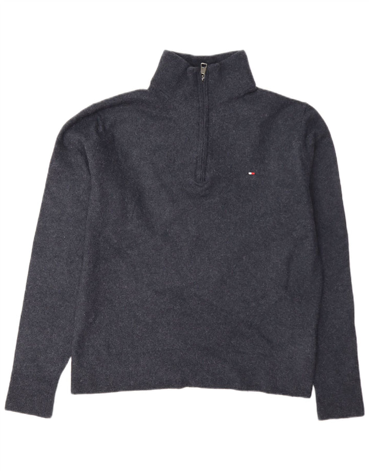 Tommy Hilfiger Herren-Pullover mit Reißverschluss, 2XL, marineblaue Wolle