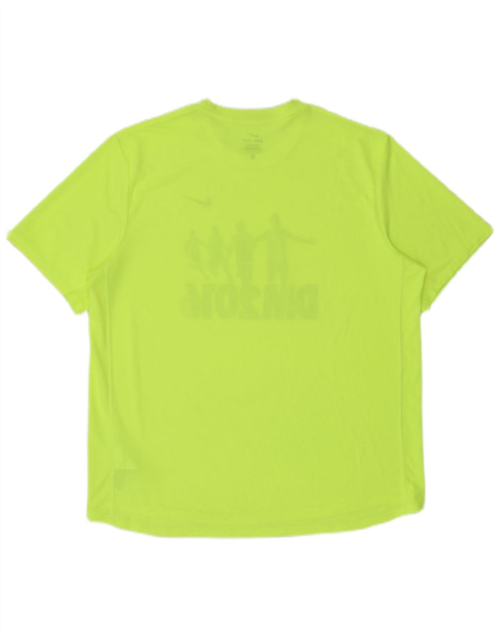 Nike Herren Dri Fit Grafik-T-Shirt-Oberteil, großes grünes Polyester