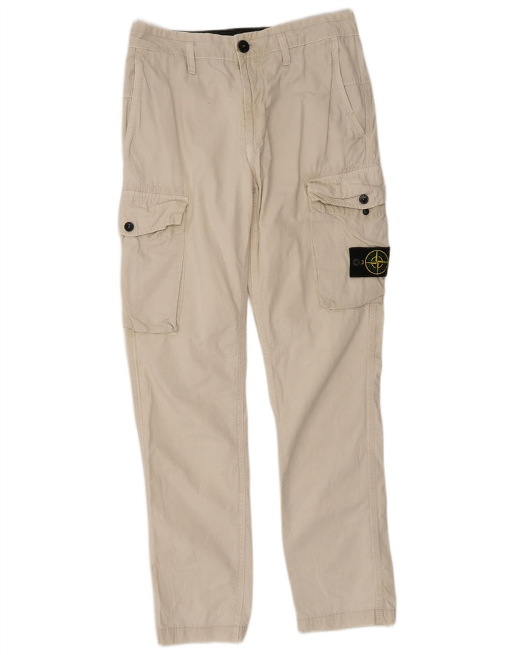 STONE ISLAND Herren Slim Cargohose W29 L29 Beige Baumwolle