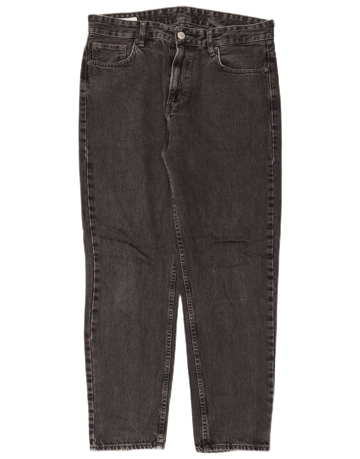 Zara Damen-Jeans mit hoher Taille, EU 42, Größe L, W32, L30, Grau