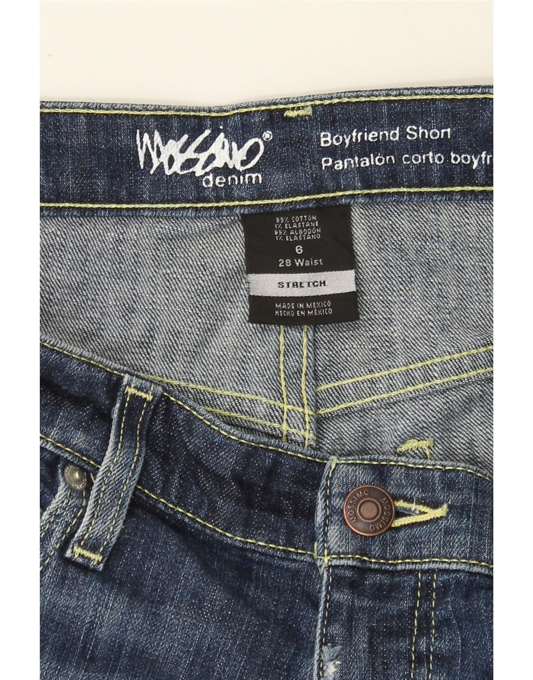MOSSIMO Womens Boyfriend Short Denim Shorts US 6 Medium W28 Blue Vintage Mossimo and Second-Hand Mossimo from Messina Hembry 