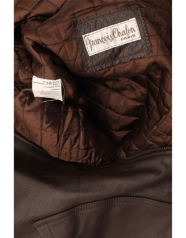 VINTAGE Ledermantel für Jungen, 15–16 Jahre, XL, braunes Leder