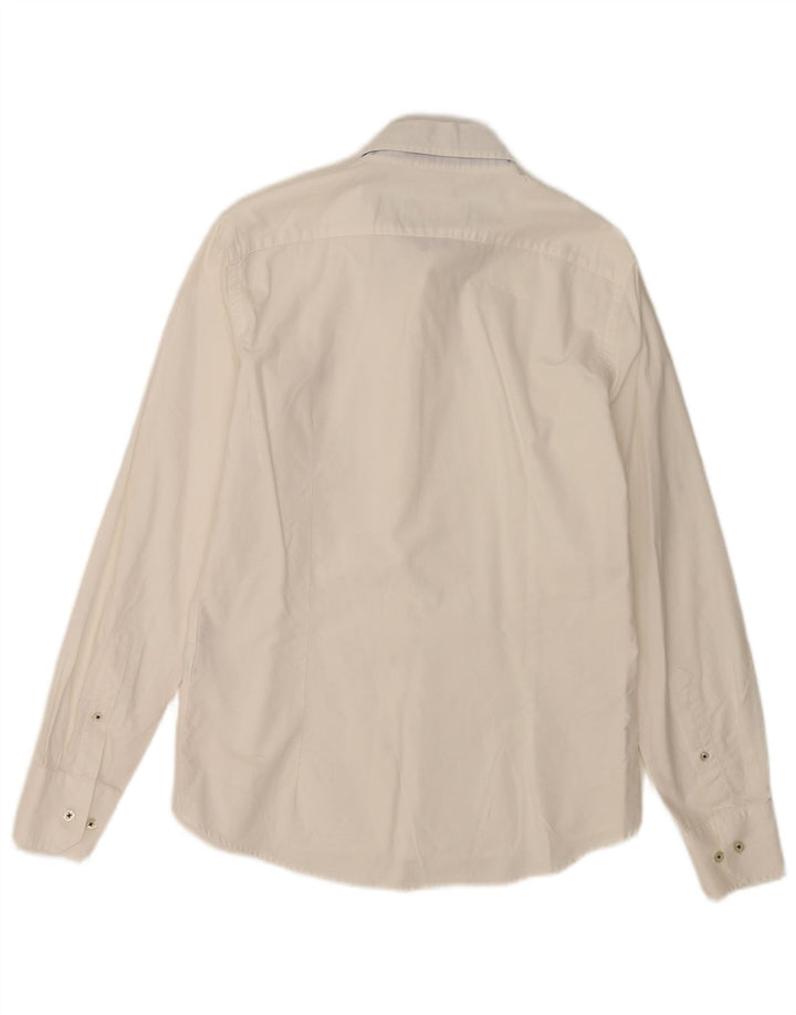 Fred Perry Herren-Hemd, Super Slim Fit, Größe S, weiße Baumwolle