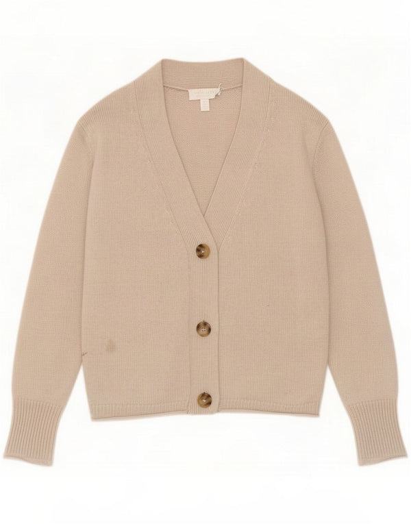 The White Company Damen-Strickjacke UK 10 Small Beige Wool