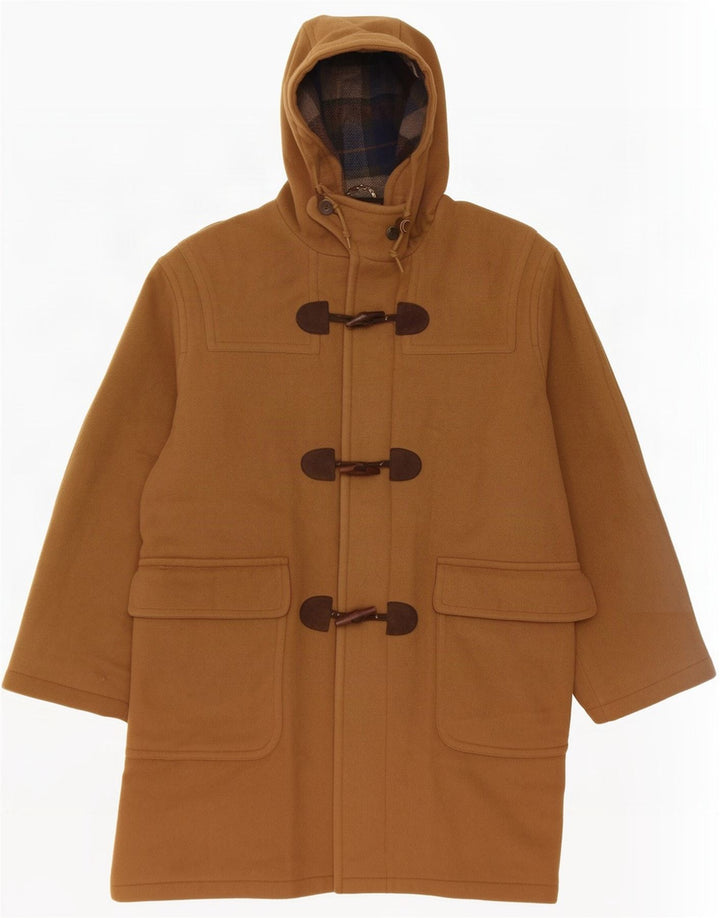 L.L.Bean Herren-Dufflecoat mit Kapuze, UK 38, mittelbeige Wolle