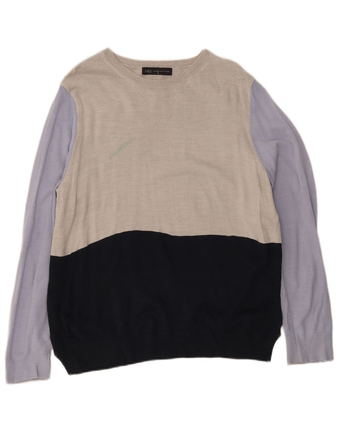 Marks & Spencer Herren-Pullover mit U-Boot-Ausschnitt, XS, mehrfarbig, Farbblock