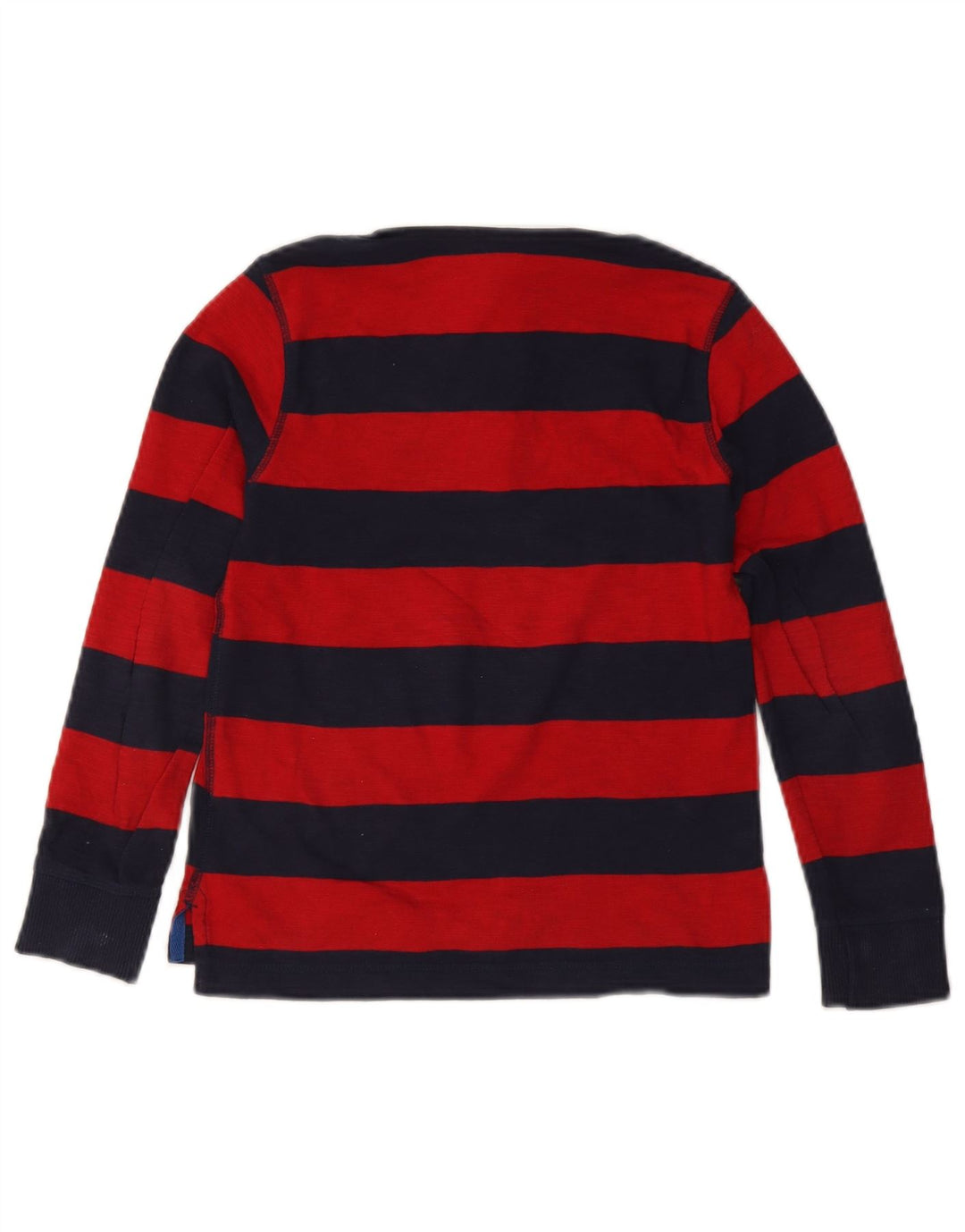 Benetton Langarm-Poloshirt für Jungen, normal, 7–8 Jahre, mittelrot gestreift