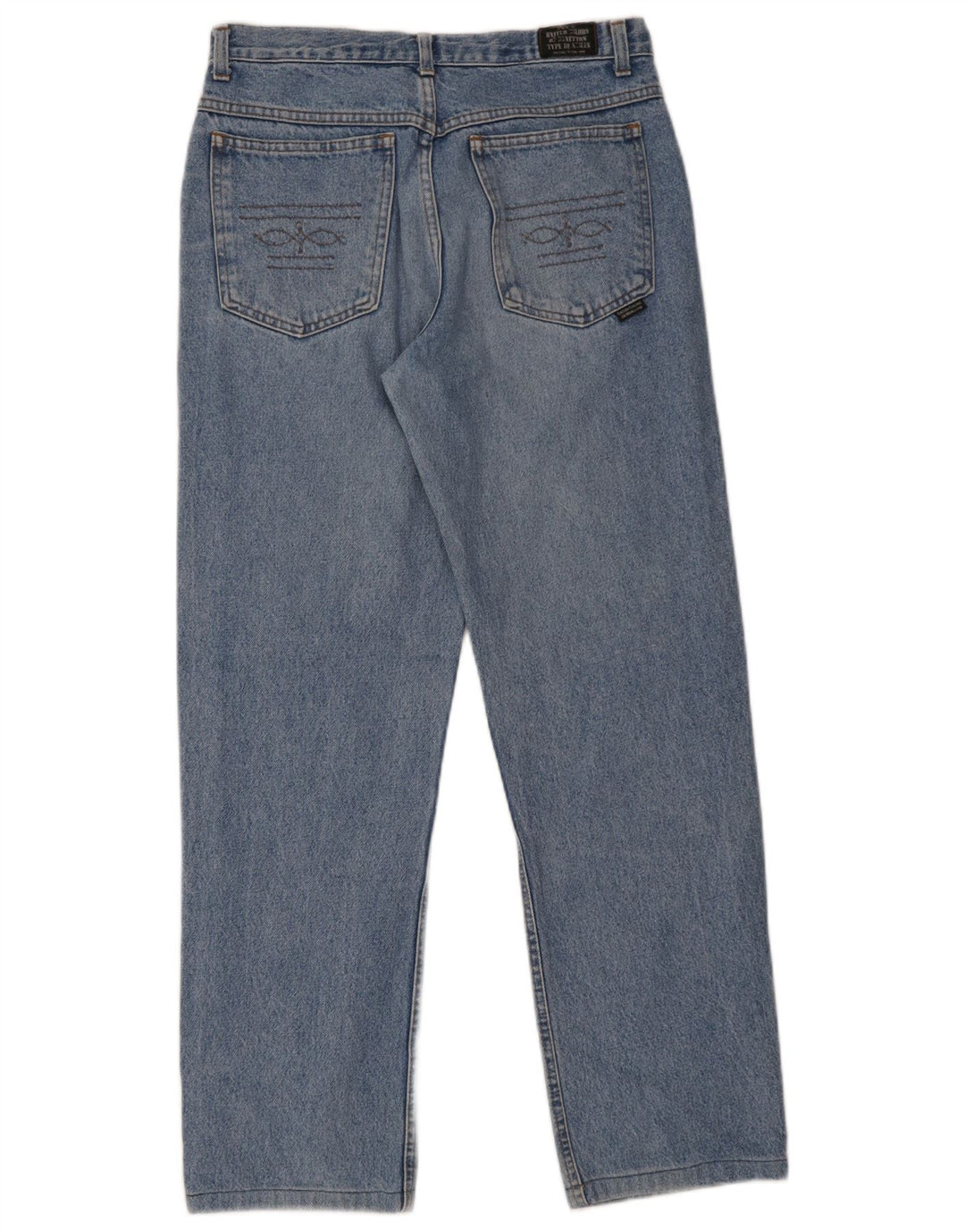 Benetton Herren Straight Jeans IT 46 W33 L30 Blaue Baumwolle