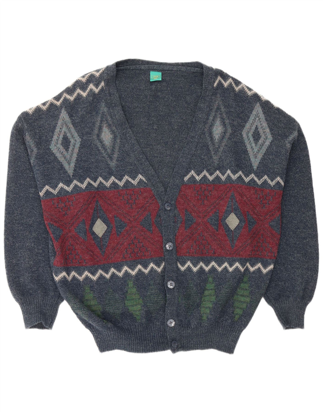 CANDA Herren-Strickjacke mit lockerer Passform, 2XL, Marineblau, Argyle/Diamant-Acryl