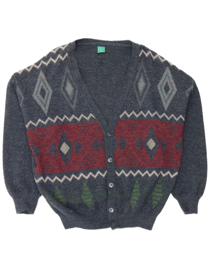 CANDA Herren-Strickjacke mit lockerer Passform, 2XL, Marineblau, Argyle/Diamant-Acryl