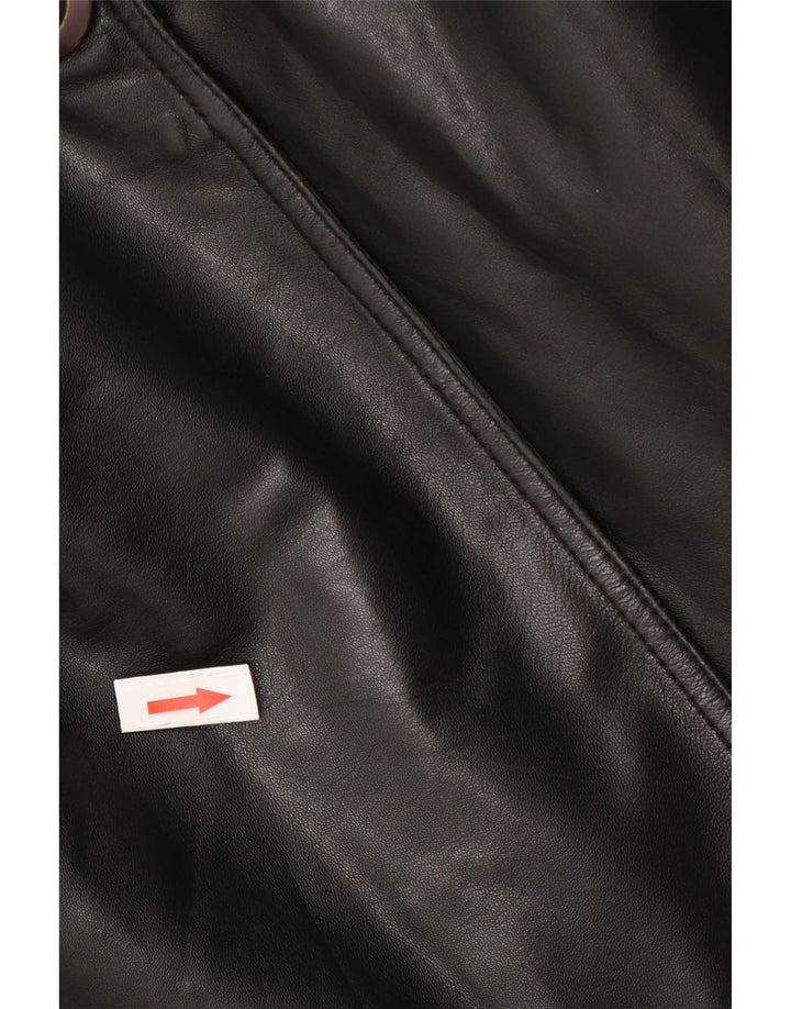 Diletta Lelli Damen Ledermantel IT 46 Large Schwarz