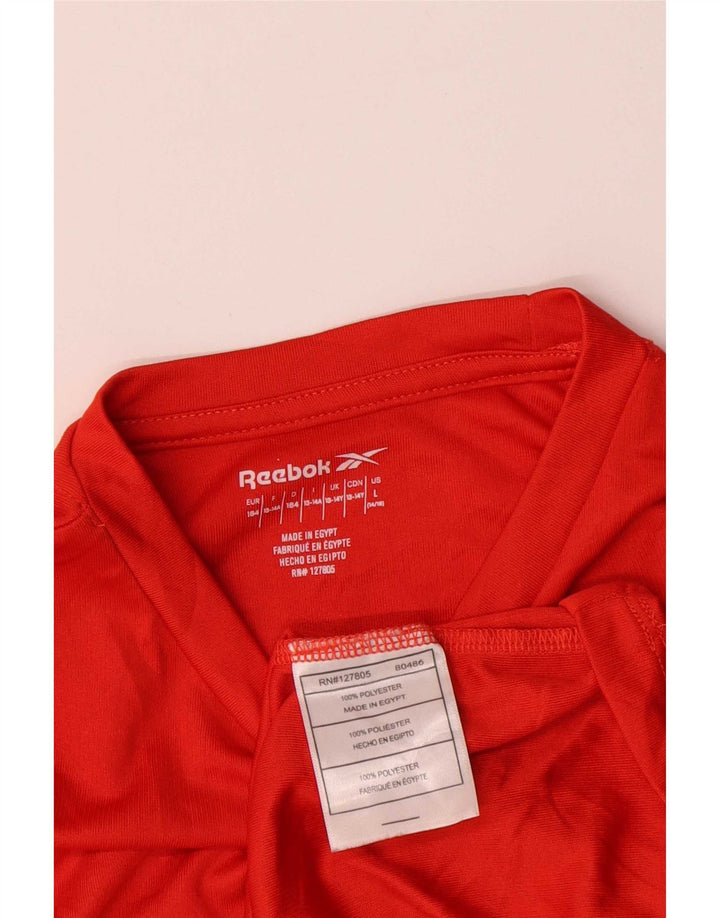 Reebok Jungen T-Shirt mit Grafik, 13–14 Jahre, rotes Polyester