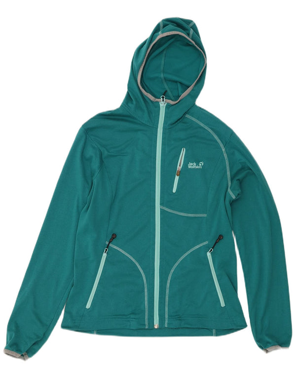 Jack Wolfskin Damen-Trainingsanzug mit Kapuze, Top-Jacke, UK 12/14, Mitteltürkis