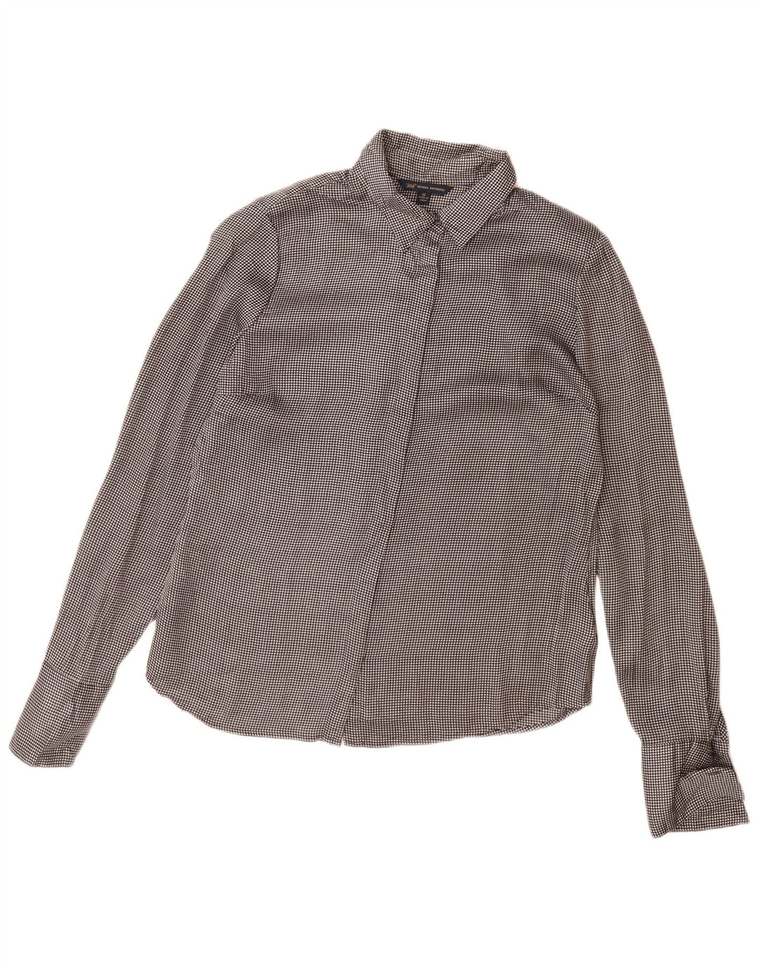 Brooks Brothers Damen 346 Hemdbluse US 12 Large Grau Polyester
