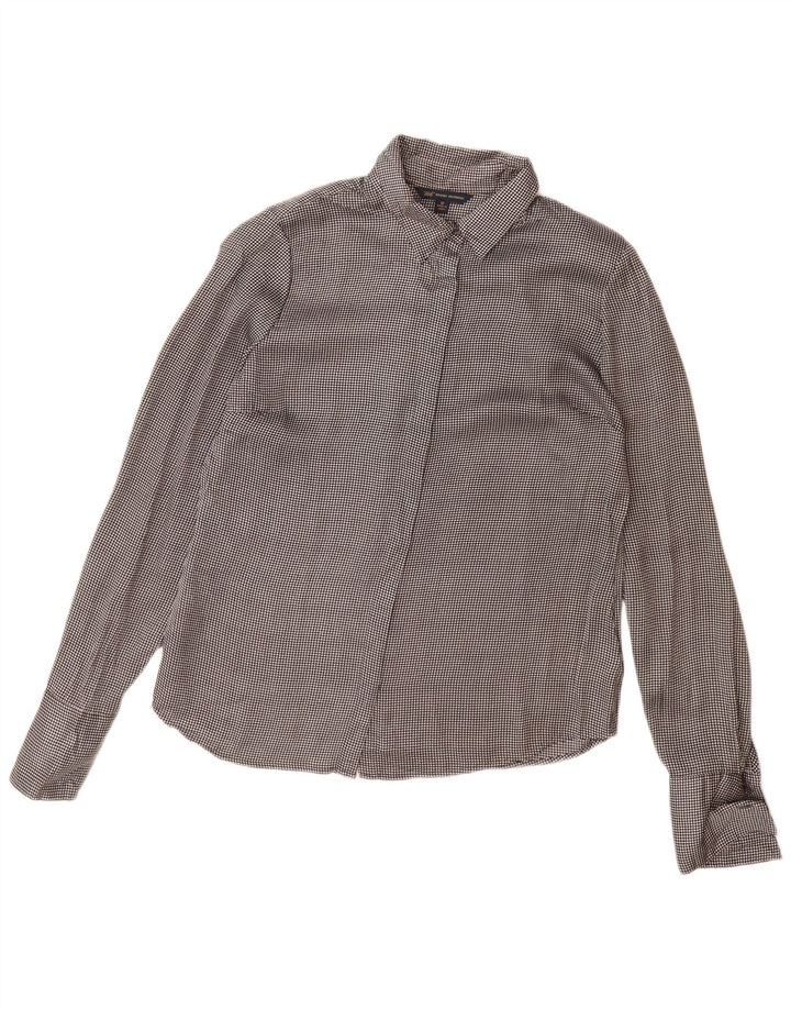 Brooks Brothers Damen 346 Hemdbluse US 12 Large Grau Polyester