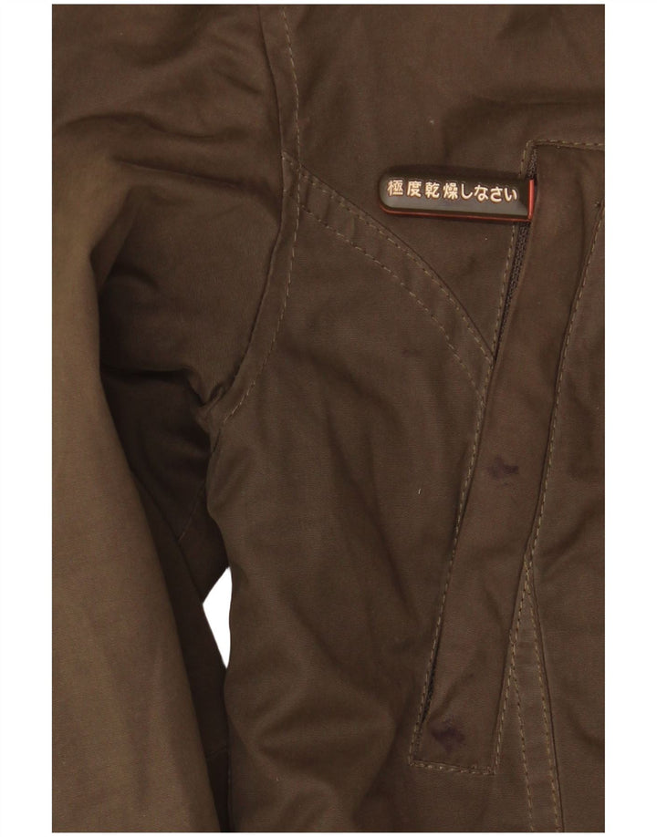 Superdry Damen-Windbreakerjacke mit Kapuze, UK 14, mittleres Khaki, Polyester