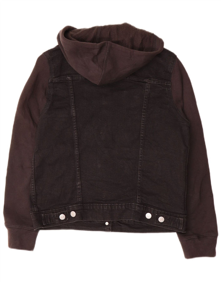 Levi's Damen-Jeansjacke mit Kapuze, UK 14, mittelschwarz, Baumwolle